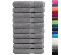 vidaXL Asciugamani Premium SOLUND 10 pz Grigi 100x200cm 600gsm 100% Cotone, Telo da Spiaggia, Telo Mare, Telo da Bagno Grande, Telo da Bagno