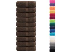 vidaXL Salviette Premium 10 pz Marrone 30x30 cm 600gsm 100% Cotone, Asciugamano, strofinaccio, Asciugamano per Le Mani, Telo da Bagno