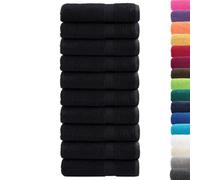 vidaXL Asciugamani Premium 10 pz Neri 50x100 cm 600 g/m² 100% Cotone, Telo da Bagno, Set di Asciugamani da Bagno, Asciugamano per albergo