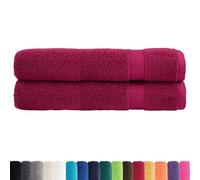vidaXL Asciugamani Premium SOLUND 2 pz Bordeaux 100x200cm 600gsm 100% Cotone, Telo da Spiaggia, Telo Mare, Telo da Bagno Grande, Telo da Bagno