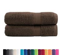 vidaXL Asciugamani Premium SOLUND 2 pz Marrone 50x100 cm 600 g/m²