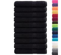 vidaXL Asciugamani 10 pz Neri 100x200 cm 600 g/m² 100% Cotone, Telo da Spiaggia, Telo Mare, Telo da Bagno Grande, Telo da Bagno