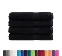 vidaXL Asciugamani 4 pz Neri 100x200 cm 600 g/m² 100% Cotone, telo da spiaggia, telo mare, telo da bagno grande, telo da bagno