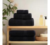 vidaXL Asciugamano per Ospiti SOLUND 4 pcs Nero 15 x 21 cm 550 gsm