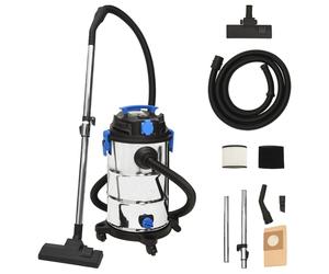 vidaXL Aspirapolvere e Aspiraliquidi 1200 W 30 L Argento