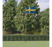 vidaXL Asta e Bandiera Svezia 5,5 m Alluminio