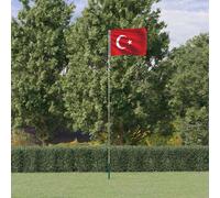 vidaXL Asta e Bandiera Turchia 5,5 m Alluminio