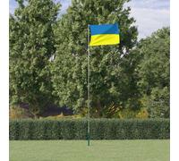 vidaXL Asta e Bandiera Ucraina 5,55 m Alluminio