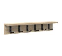 vidaXL Attaccapanni a Muro in Rovere Sonoma 60 x 10,5 cm con Ganci in Metallo - Design Moderno e Rettangolare, Finitura Opaca, Solo per Uso Interno. È Un Modo Elegante per organizzare e Facile da pu