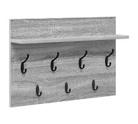 vidaXL Attaccapanni da Muro con ripostiglio in Grigio Sonoma, Realizzato in Legno ingegnerizzato. Misure: 60 x 40 x 12 cm. Design Moderno e salvaspazio, con Ganci e Ripiani per Uso Interno. Resisten