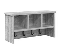 vidaXL Attaccapanni da Muro in Legno Grigio Sonoma, 50 x 16 x 26 cm. Ha Un Design Moderno, con mensola e Ganci in Metallo. Ottimo per Interni, Perfetto Come organizzatore per Il corridoio e per ripo