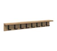 vidaXL Attaccapanni da Muro in Rovere Artisan 80x10,5x10,5 cm in Legno ingegnerizzato, dal Design Moderno e salvaspazio, con Ganci e mensole. Un Organizer Elegante per l'ingresso, con Finitura Opaca