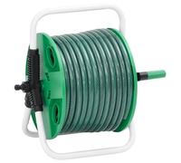 vidaXL Avvolgitubo Verde Autoportante con Tubo 30 m PVC, Carrello avvolgitubo autoportante, Carrello avvolgitubo in Metallo, carrelli avvolgitubo autonomi