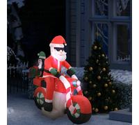 vidaXL Babbo Natale Gonfiabile sulla Moto LED IP44 160 cm