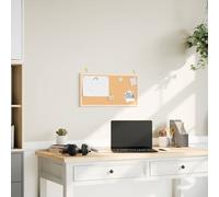 vidaXL Tavola in Sughero con Cornice Legno Massello di Pino 60x30 cm, bacheca di sughero, bacheca di spillo, bacheca di ufficio, grande bacheca