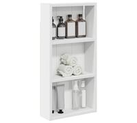 vidaXL Armadio da bagno a muro Bianco 30 x 10 x 60,5 cm, Mobile bagno moderno, ripiano rettangolare, storage funzionale, soluzione salvaspazio, design elegante
