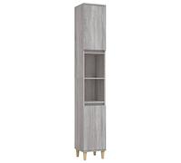 vidaXL Armadietto Bagno Grigio Sonoma 30x30x190cm in Legno Multistrato