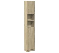 vidaXL Mobile da Bagno Rovere Sonoma 32x25,5x190 cm Legno Multistrato, armadietto da Bagno, unità da Bagno, credenza da Bagno, portaoggetti da Bagno