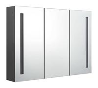 vidaXL Badkamerkast met spiegel en LED 89x14x62 cm grijs