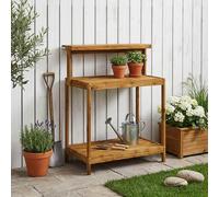 vidaXL Banco da Giardinaggio Esterno 86,5 x 48,5 x 106 cm Naturale
