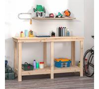 vidaXL Banco da Lavoro 140x50x80 cm in Legno Massello di Pino