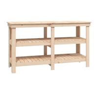 vidaXL Banco da Lavoro 142,5x50x80 cm in Legno Massello di Pino