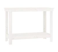 vidaXL Banco da Lavoro Bianco 110x50x80 cm in Legno Massello di Pino