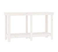vidaXL Banco da Lavoro Bianco 140x50x80 cm in Legno Massello di Pino