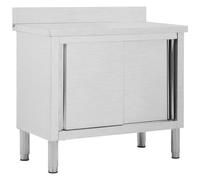 VIDAXL - Banco da Lavoro con Ante Scorrevoli 100x50x (95-97) cm in Acciaio