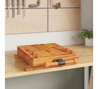 Banco da lavoro con morsa 52x44x9,5 cm legno massello di acacia