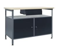 vidaXL Banco da Lavoro Nero 120x60x85 cm in Acciaio