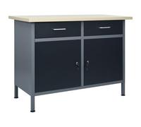 VIDAXL - Banco da Lavoro Nero 120x60x85 cm in Acciaio