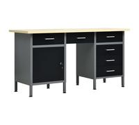 vidaXL Banco da Lavoro Nero 160x60x85 cm in Acciaio