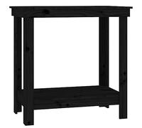 vidaXL Banco da Lavoro Nero 80x50x80 cm in Legno Massello di Pino