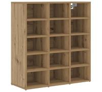vidaXL Banco per Scarpe in Rovere Artigianale 77,5 x 30 x 83,5 cm - Design Minimalista per l'ingresso - Struttura in Legno ingegnerizzato - Ripiani in Laminato Resistente all'abrasione - Organizer c
