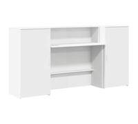 vidaXL Banco Reception Bianco 200x50x103,5 cm in Legno Multistrato, bancone Reception, bancone Reception Salone, bancone Reception Bar, Front Desk