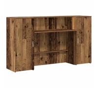 vidaXL Banco Reception Legno Antico 180x50x103,5 cm Legno Multistrato, bancone Reception, bancone Reception Salone, bancone Reception Bar, Front Desk