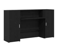 vidaXL Banco Reception Rovere Nero 180x50x103,5 cm Legno Multistrato, bancone Reception, bancone Reception Salone, bancone Reception Bar, Front Desk