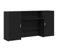 vidaXL Banco Reception Rovere Nero 200x50x103,5 cm Legno Multistrato
