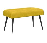 vidaXL Panchina con bottoni imbottiti Giallo 80 x 40 x 46 cm Velluto, Panchina Moderna Rettangolare, Seduta in Velluto per Camera, Salotto, Sala da Pranzo, Design Minimalista, Confortevole