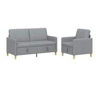 vidaXL Bankenset met opbergruimte 2 st Lichtgrijs Polyester