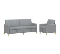 vidaXL Set di Divani con Storage 2 pcs Grigio Chiaro Poliestere, Divano moderno e comodo, set per interni, con spazio, cuscini in schiuma, coperture removibili, stile minimal