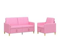 vidaXL Bankenset met opbergruimte 2 st Roze Polyester