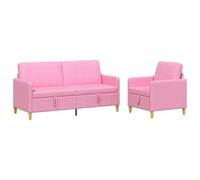 vidaXL Bankenset met opbergruimte 2 st Roze Polyester