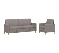 vidaXL Set di Divani con Storage 2 pcs Tortora Poliestere, Divano moderno e comodo, set per interni, con spazio, cuscini in schiuma, coperture removibili, stile minimal