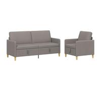 vidaXL Set di Divani con Storage 2 pcs Tortora Poliestere, Divano moderno e comodo, set per interni, con spazio, cuscini in schiuma, coperture removibili, stile minimal