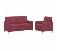 vidaXL Bankenset met opbergruimte 2 st Wijnrood Polyester