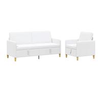 vidaXL Bankenset met opbergruimte 2 st Wit Polyester
