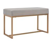 AX Panca Ingresso Soggiorno Telaio Ferro Sala 80x36x51cm Grigio Oro Nuovo 247558