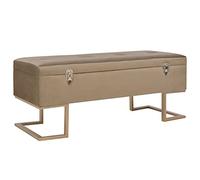 vidaXL Panca con Vano Portaoggetti Elegante Morbida Bauletto Cassa Cassapanca Panchina da Ingresso 105 cm Beige e Oro in Velluto
